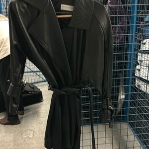 Andrew Marc leather swing coat with belt /pockets .. soft leather